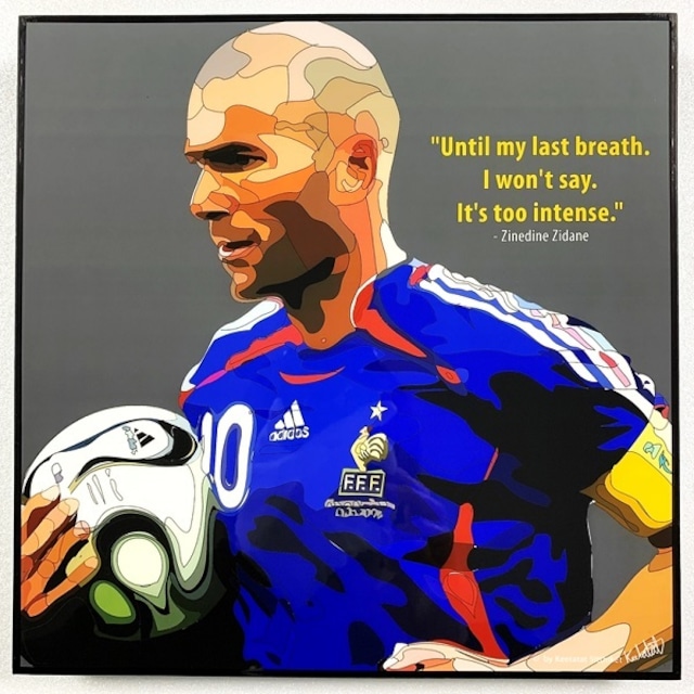 Zidane (2) ジダン「ポップアートパネル Keetatat Sitthiket キータタットシティケット」ポップアートフレーム ポップアートボード グラフィックアート ウォールアート 絵画 壁立て 壁掛けインテリア 額 ポスター プレゼント ギフト インスタ映え サッカー選手
