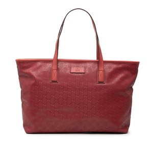 グッチ GGインプリメ トートバッグ 211137 レッド ピンク PVC レザー レディース GUCCI 【中古】