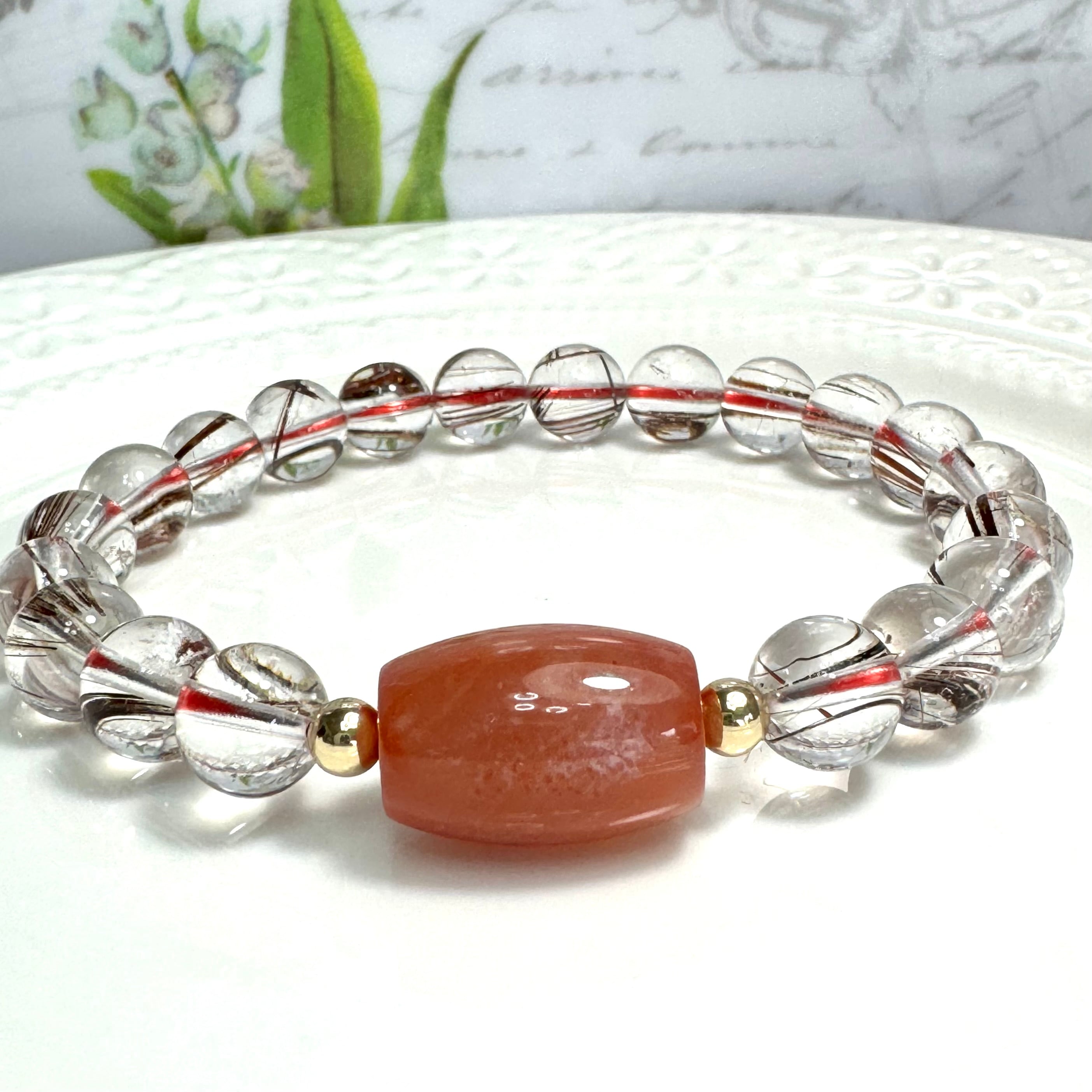 ⭐︎【天然】タイチンルチルクオーツ ブレスレット 12mm