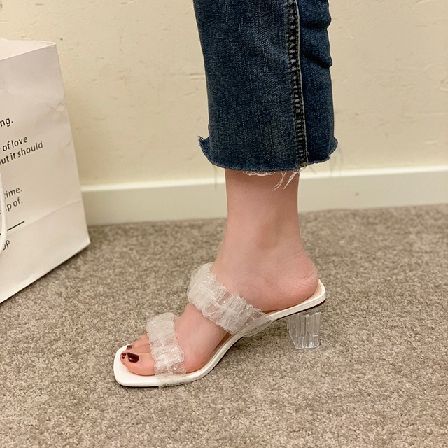 サンダルサマーレッドクリスタル ハイヒール 靴 シューズ ヒール ミュール 夏物 部族の婦人靴29888343452