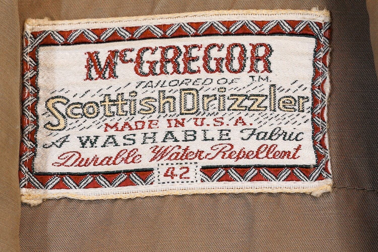 McGREGOR Scottish Drizzler 42 USA製　50s