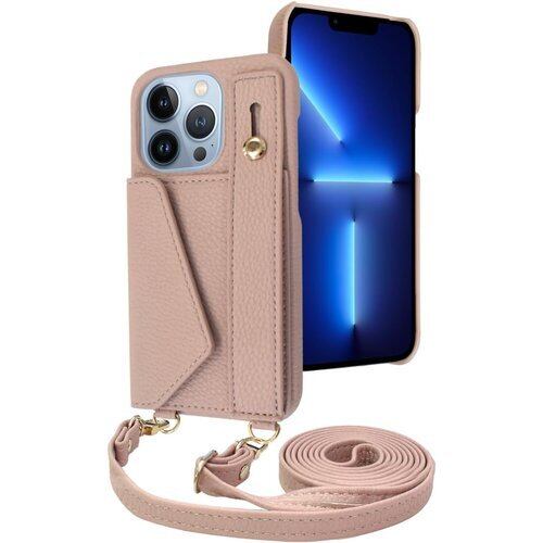 シズカウィル iPhone 13 Pro 用 ケース ショルダー カバー ショルダーストラップ アイファンデ5 ショルディー ストリートモード 1個入り ミルキーベージュ 2177