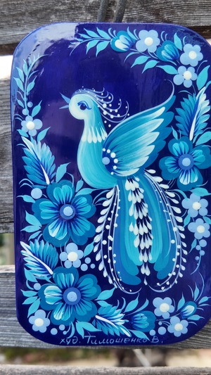 ペトリキウカ塗り　木製ボード　ティモシェンコ作　インテリア