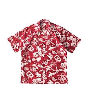 Mountain Short-sleeve オープン Aloha shirt / Waikiki / Red