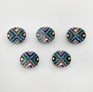 【九谷焼 大志窯】古九谷石畳紋箸置揃（5個）