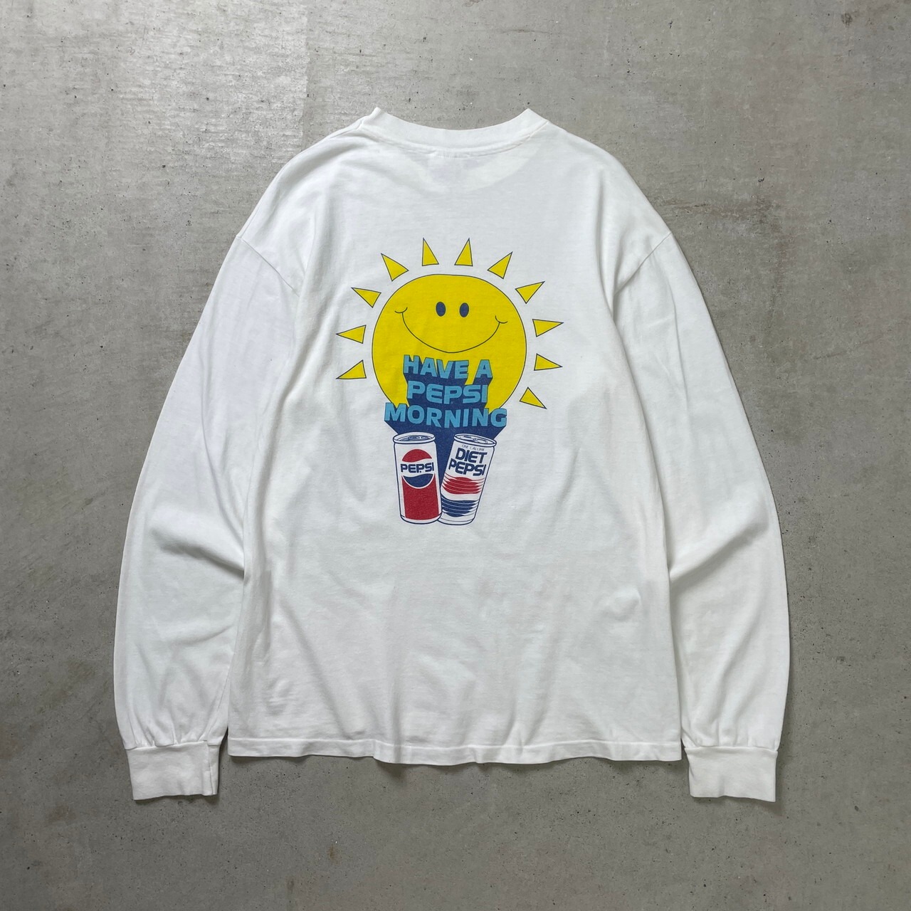 80〜90年代 USA製 ペプシコーラ PEPSI アドバタイジング 長袖Tシャツ 