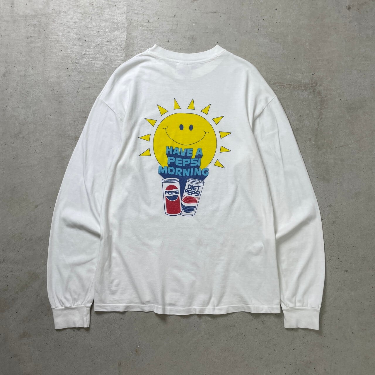 80〜90年代 USA製 ペプシコーラ PEPSI アドバタイジング 長袖Tシャツ 