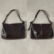 Grained eco leather 2way bag/bordeaux brown