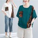 【春夏新作】ファッションＴシャツ♪グリーン/ホワイト2色展開◆#sbsmc-229817