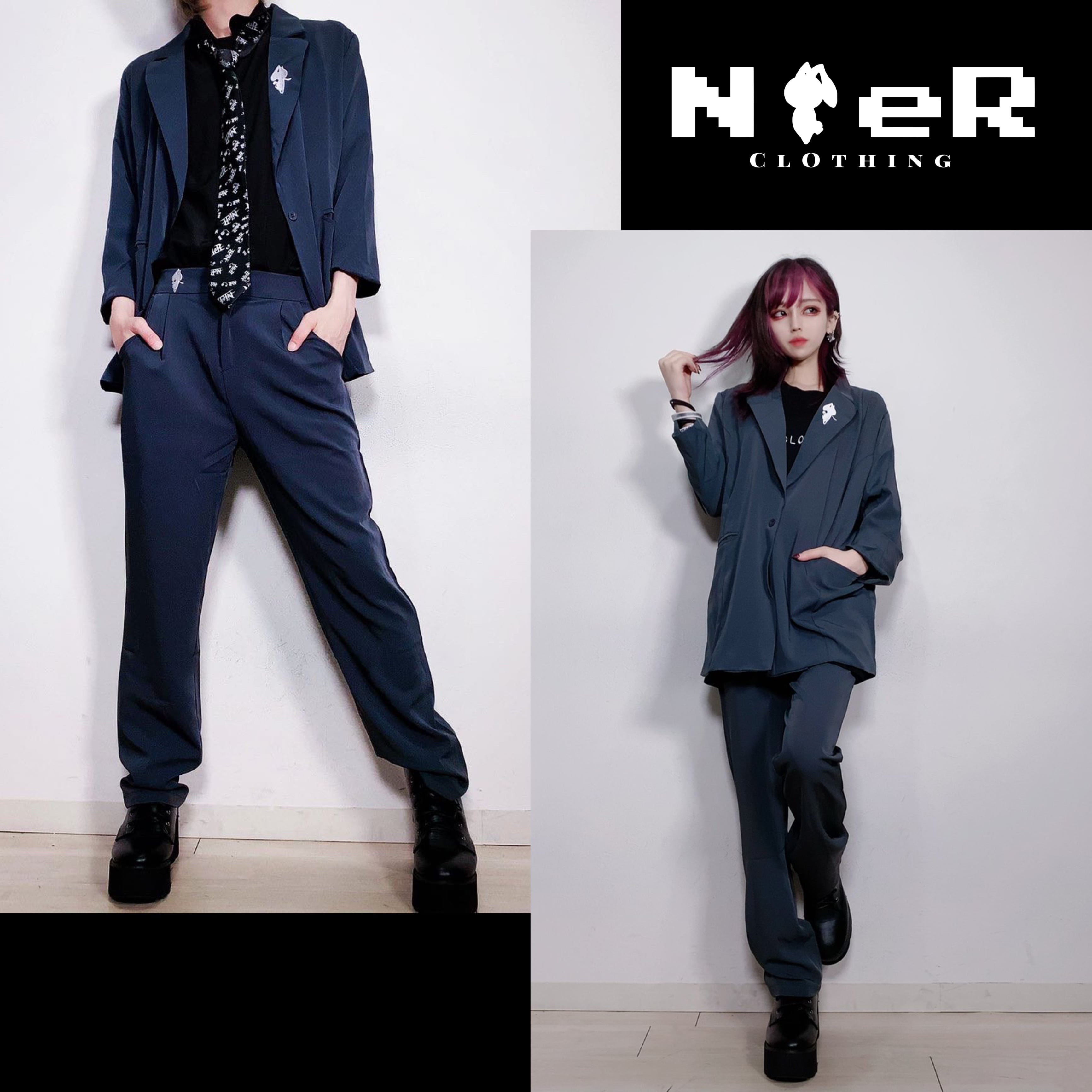 NieR CASUAL SET-UP UNISEX SUITS【DARK GRAY】 | NIER CLOTHING powered by BASE