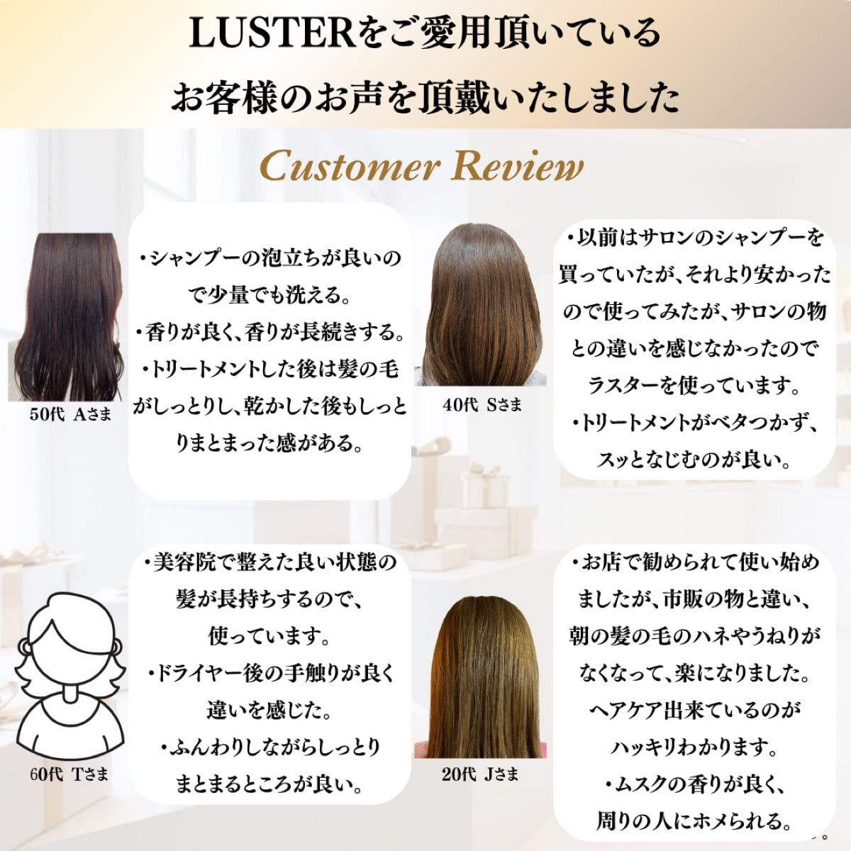 LUSTER シャンプー ＆ トリートメント 1000mlセット | 傷んだ髪 | HtoS