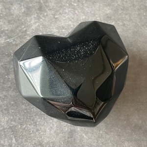 Black Obsidian　ブラックオブシディアン|Heart ハート|天然石　パワーストーン　鉱物　gem stone