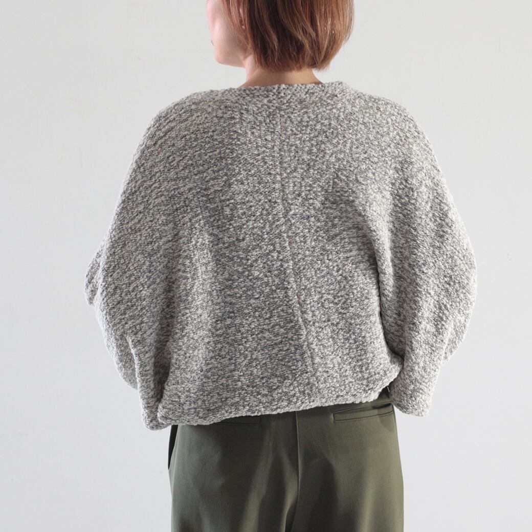 hunch】ブークレMIXヤーン天竺裏使い ニットボレロ (12230) | voice ...