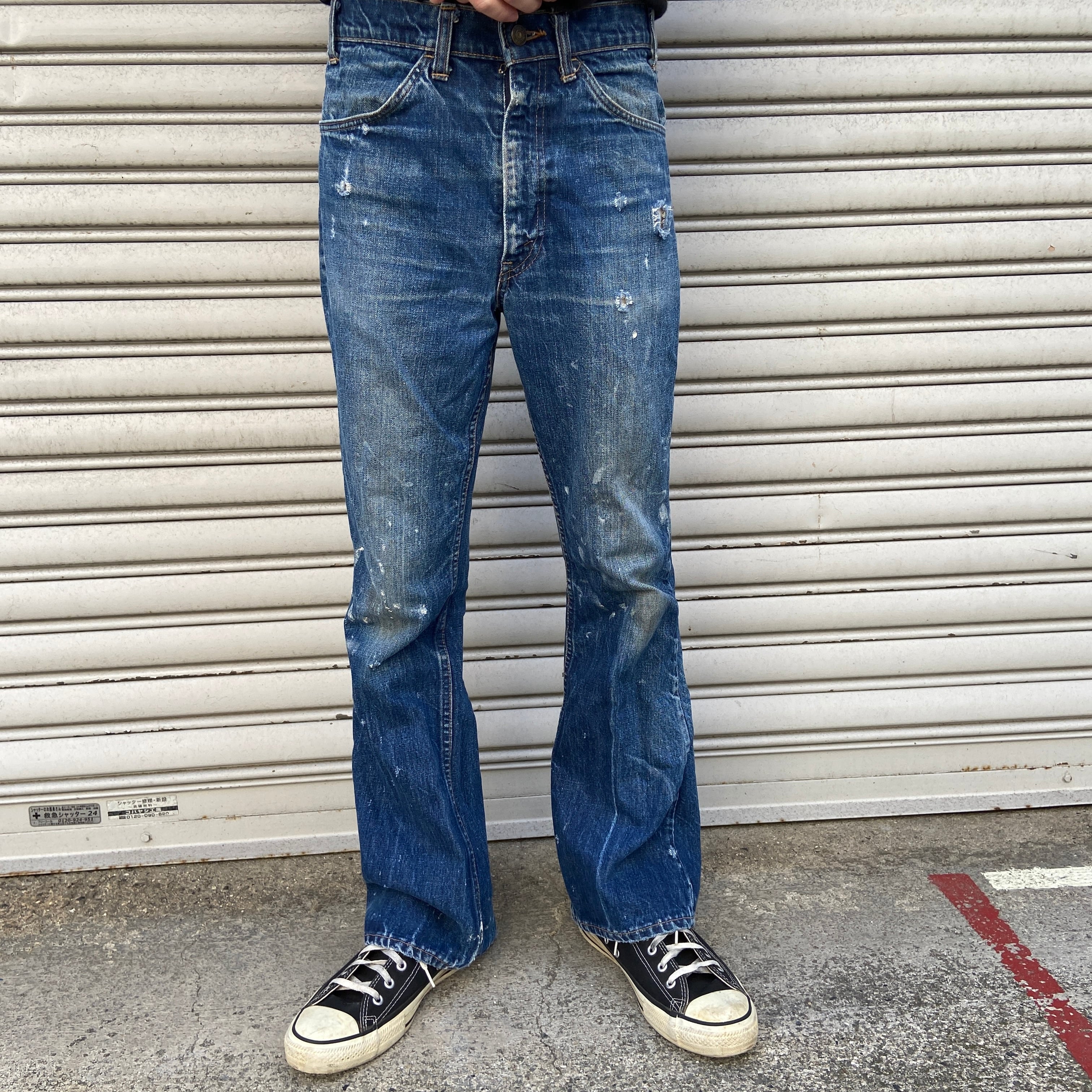 70s Dickies 黒タグ フレアデニム TALON 濃紺