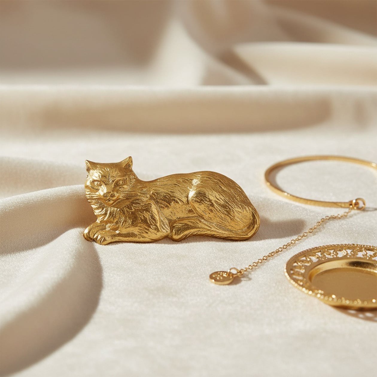 コメリ ブローチ キャラクター ジャンコクトー 猫 ブローチ シルバー