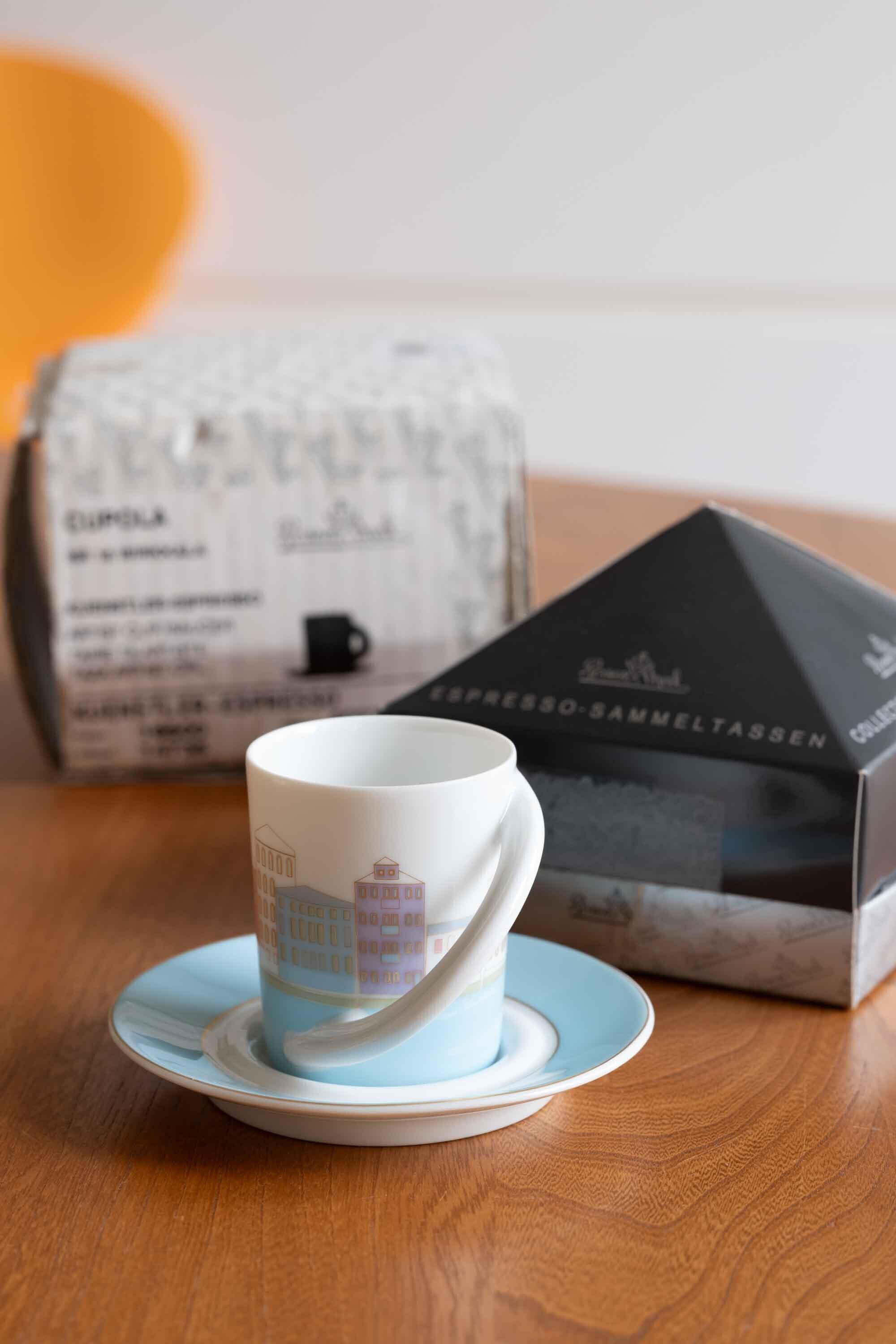 ローゼンタール絵皿x2 カップ&ソーサーx2 Rosenthal （ドイツ ローゼンタール）CUPOLA エスプレッソカップ