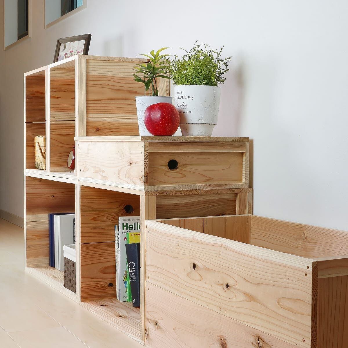 節穴を楽しむ杉のりんご箱 type-63 | とっとりの木製雑貨キノオウチ