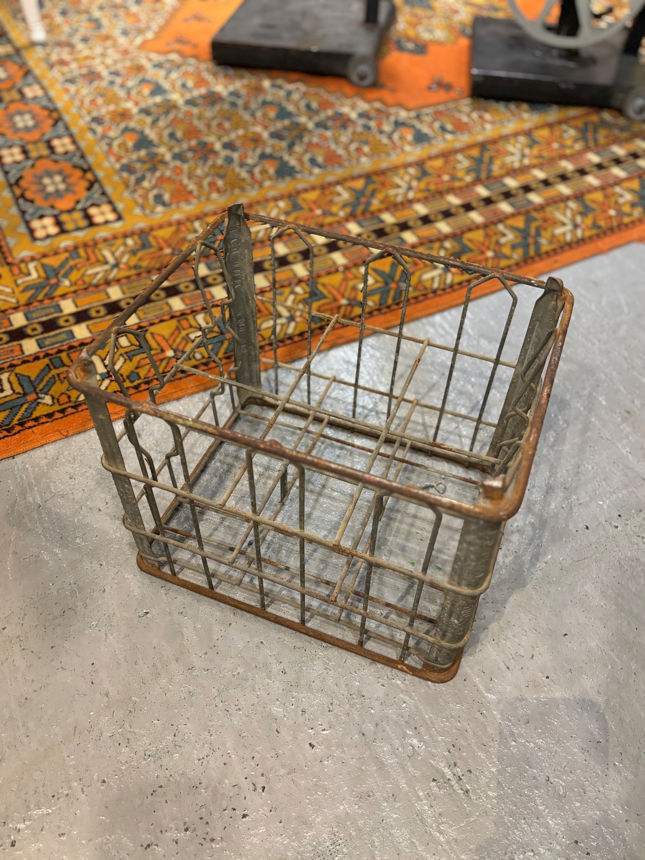 Vintage Wire Milk Bottle Crate | BLASTMAN