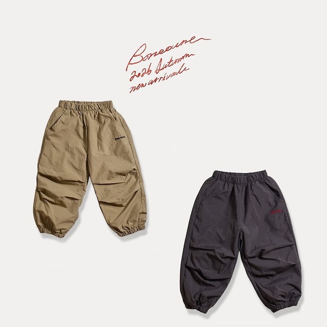 【取寄】boneoune|two-turn nylon jogger pants|ツーターンナイロンジョガーパンツ|XS-JL|kids&jr|26 autumn