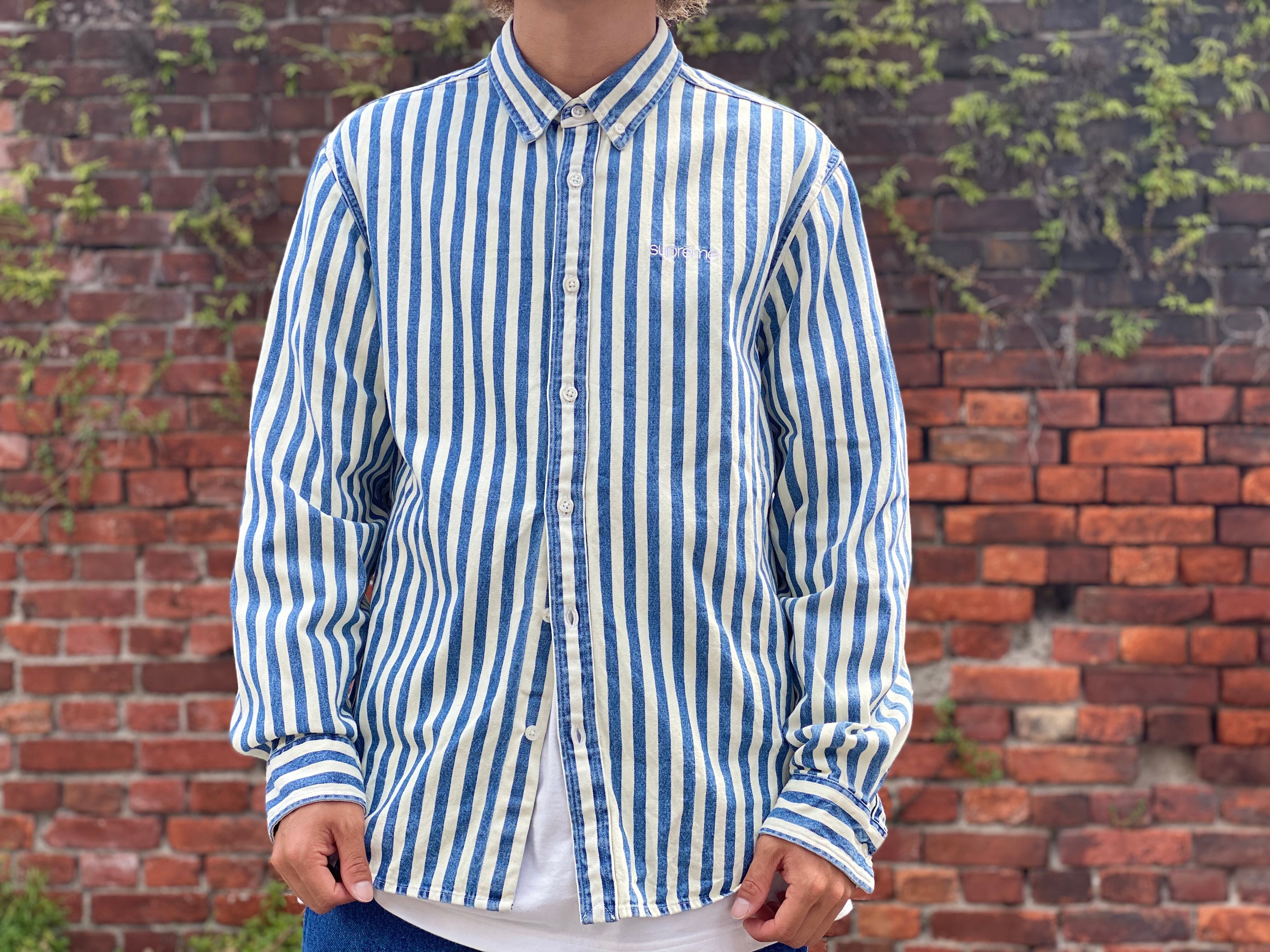 Supreme 19AW DENIM SHIRT STRIPE MEDIUM 