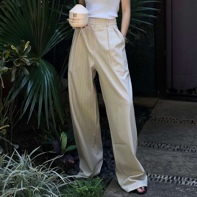 gingham check curve pants　10579