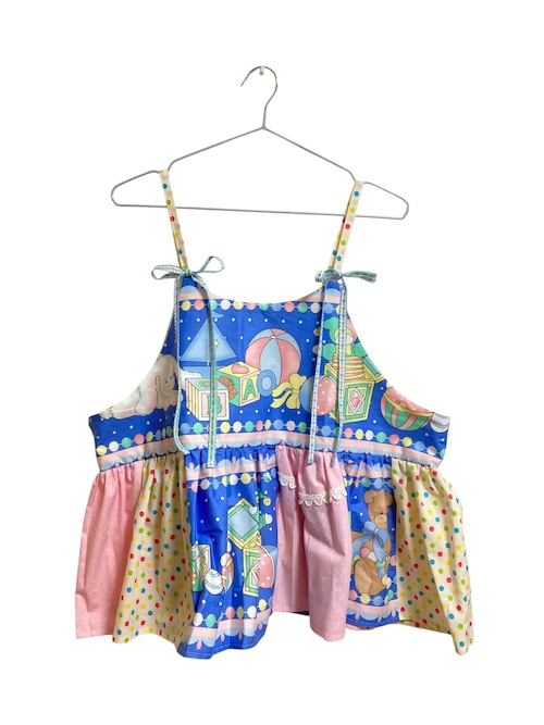 【1/31(土)21:00-2/8(日)23:59限定❣️】いろは洋品店 / all vintage パステルうさちゃんパッチワークキャミ