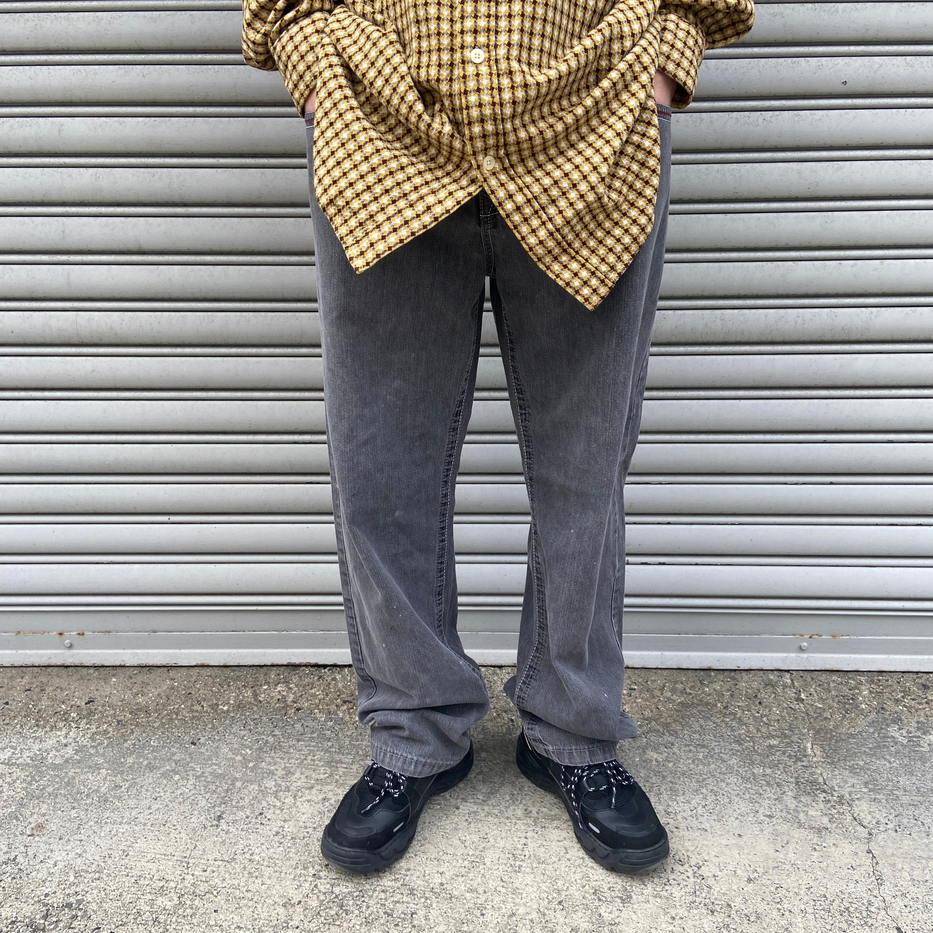 送料無料』SOUTHPOLE サウスポール ブラックデニムワイドパンツ 刺繍  