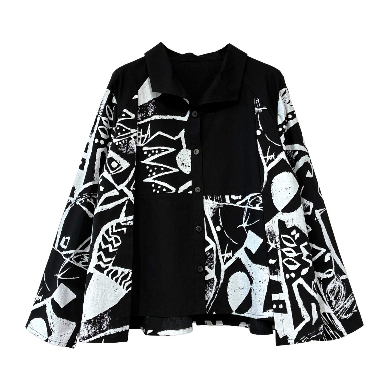 【最新作】タイプライター総柄プリントブラウス【264-1102】Typewriter print blouse