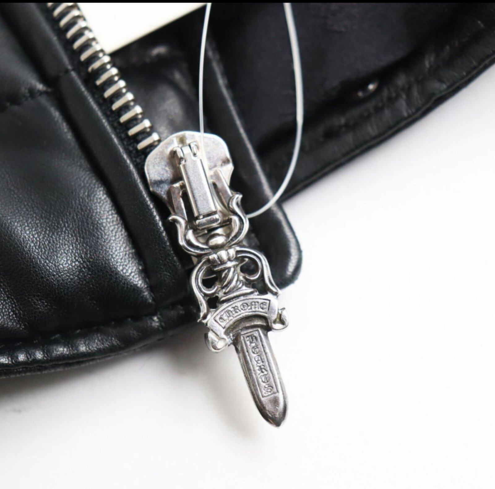 CHROME HEARTS クロムハーツ ラムレザー ダガージップ ダブル