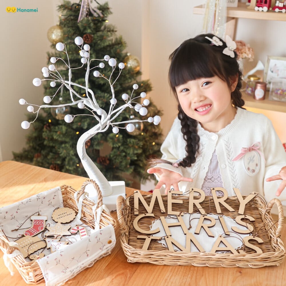 クリスマス レター オーナメント ウッドバナー ツリー CHRISTMAS 木製