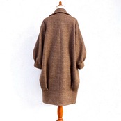 Pale Jute Tweed coat "short"