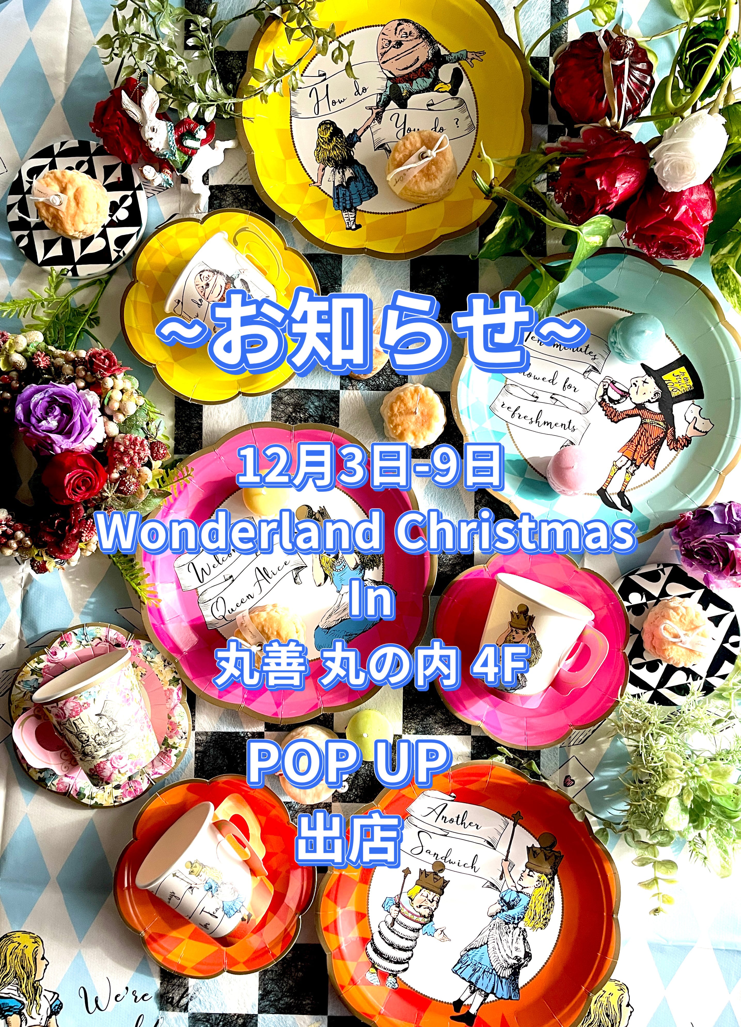 ◆お知らせ◆東京丸善出店 & 発送業務お休み◆12月3日〜9日◆東京 丸善丸の内本店 4F 洋書売り場◆Wonderland Christmas◆POP UP◆