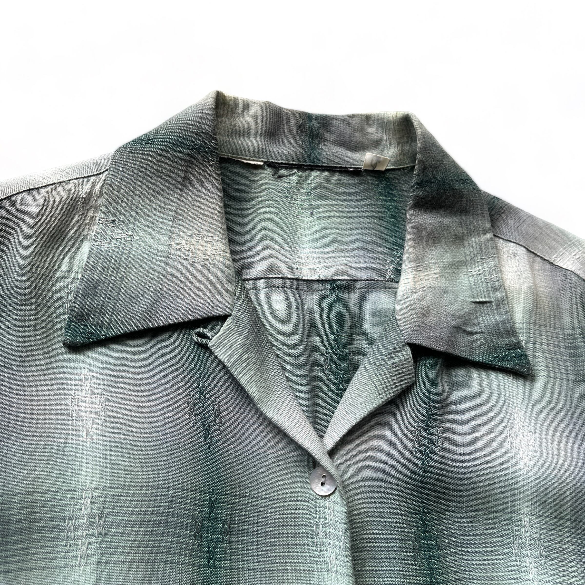 1960's vintage ombre rayon shirt / 60年代 ビンテージ