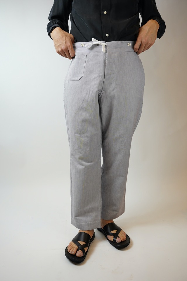 HS-Equipment / Grandrelle Twist  Satin Stripe Pegtop  Pants