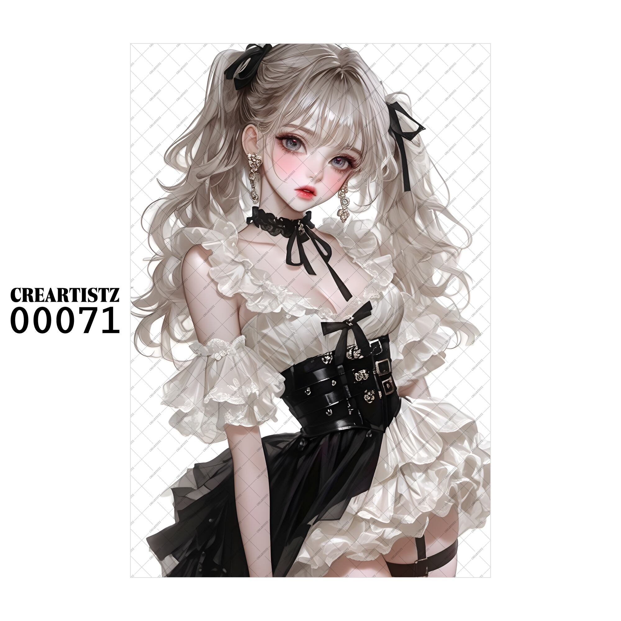 00071 ガール キュート オリジナル ペーパー/ステッカー 4枚セット CREARTISTZ