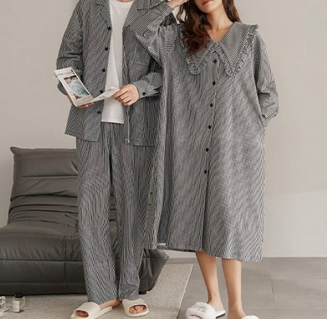 【 men's/ladies】 stripe desigh pajamas