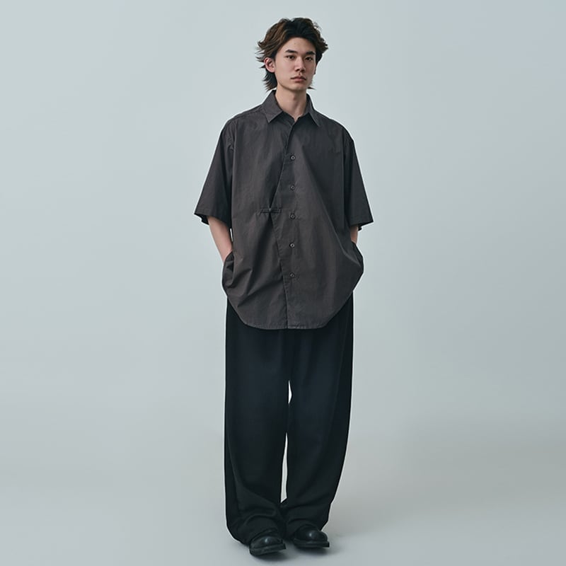 RIHE STOREチャイナ風斜め襟半袖シャツ | mblueshop