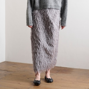 divka ディウカ シャギー ツイストスカート Long Shaggy Jacquard Twisted Skirt c/#1 grey / size2