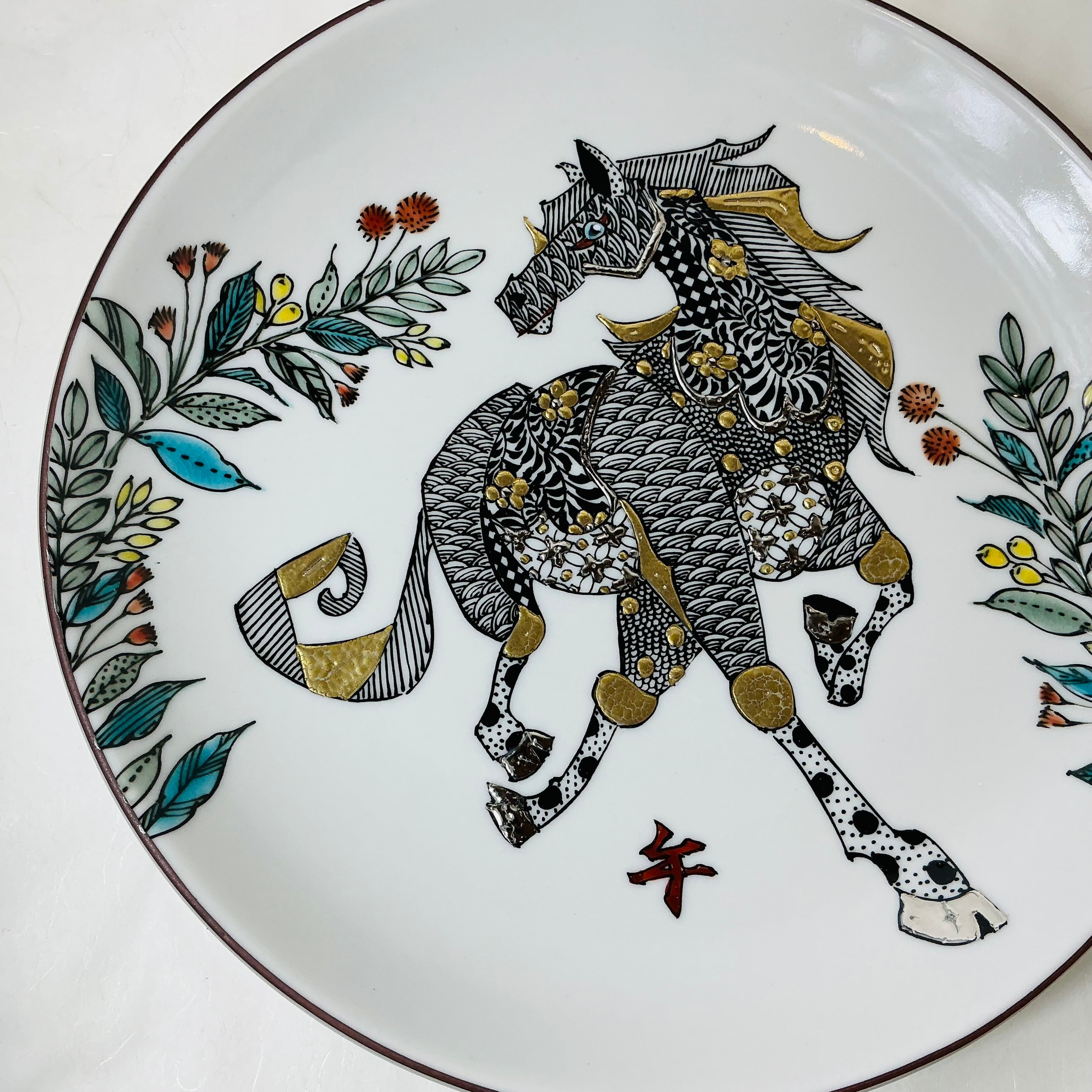 北村和義/九谷焼干支皿/午 | 能加万菜 THE ONLINE