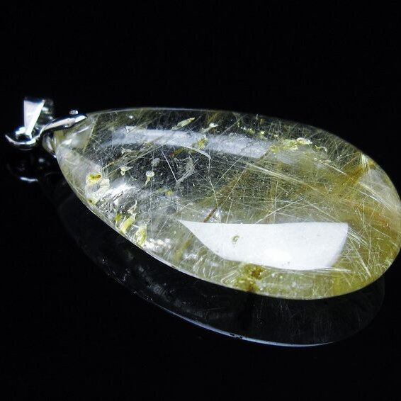 プラチナルチルクォーツ ペンダント 一点物 メール便可 [M便 1/20] 112-13112