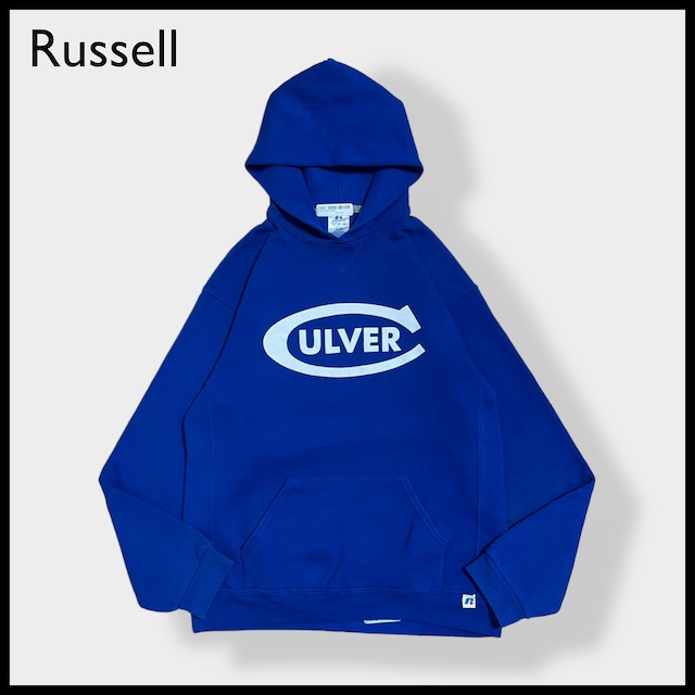 【Russell】CULVER カルバー ロゴ ミリタリーアカデミー パーカー フーディー プルオーバー ブルー YOUTH X-LARGE ラッセル US古着