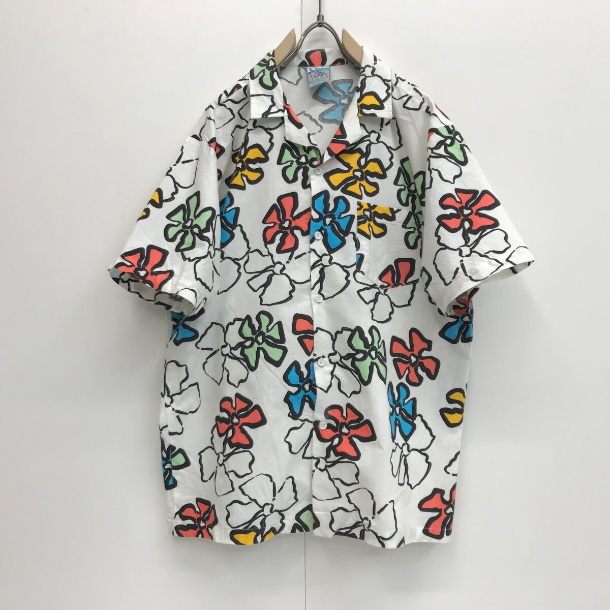 vintage 90's 半袖 アロハシャツ 柄シャツ 花柄 総柄 未使用に近い