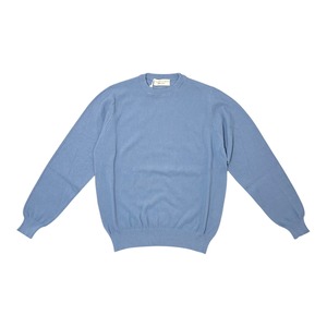 FILIPPO DE LAURENTIIS(フィリッポ デ ローレンティス)crepe cotton pique crewneck knit/SAX(811)