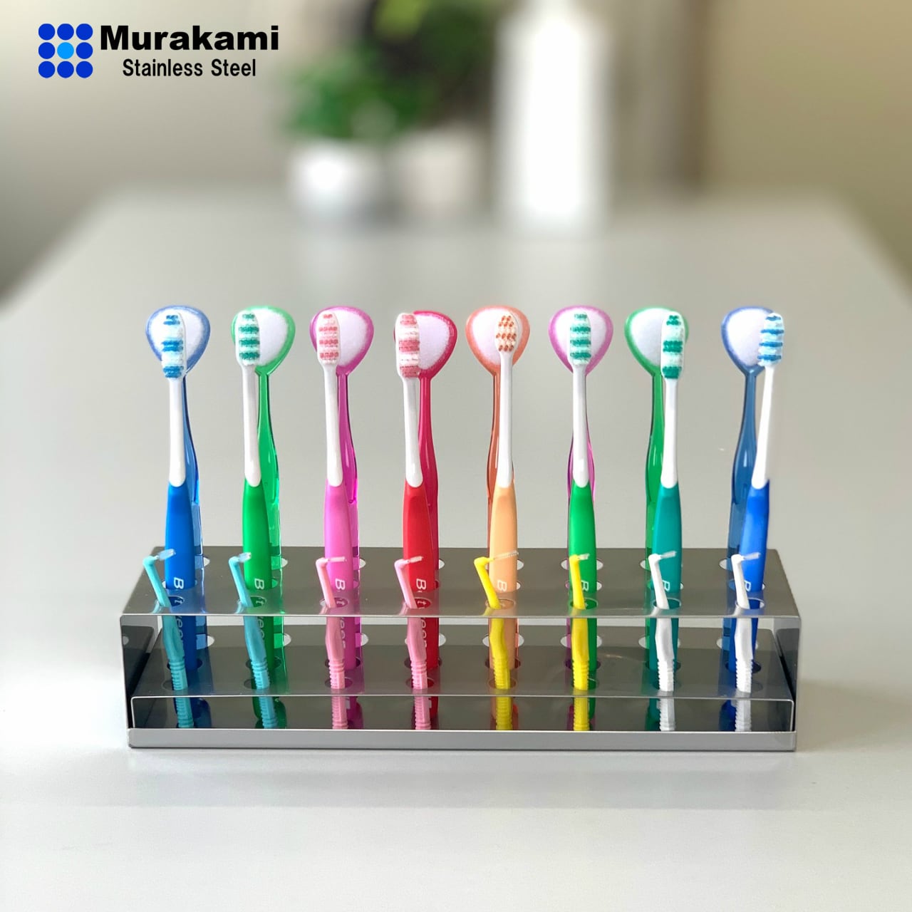 口腔ケア用品スタンド8人用 Aタイプ | Murakami-Stainless