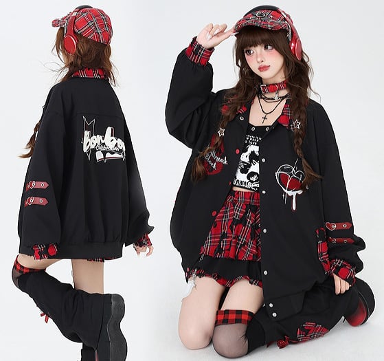 スタジャン レディース 地雷系 パンク ジャケット パーカー サブカル