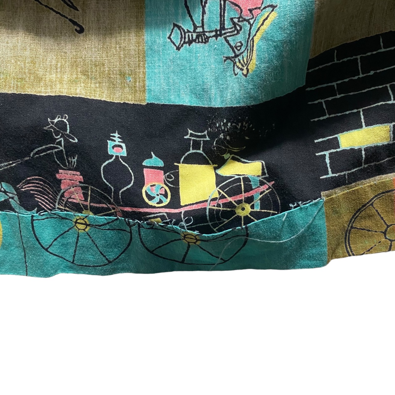 vintage 1960’s comic pattern open collar cotton shirt