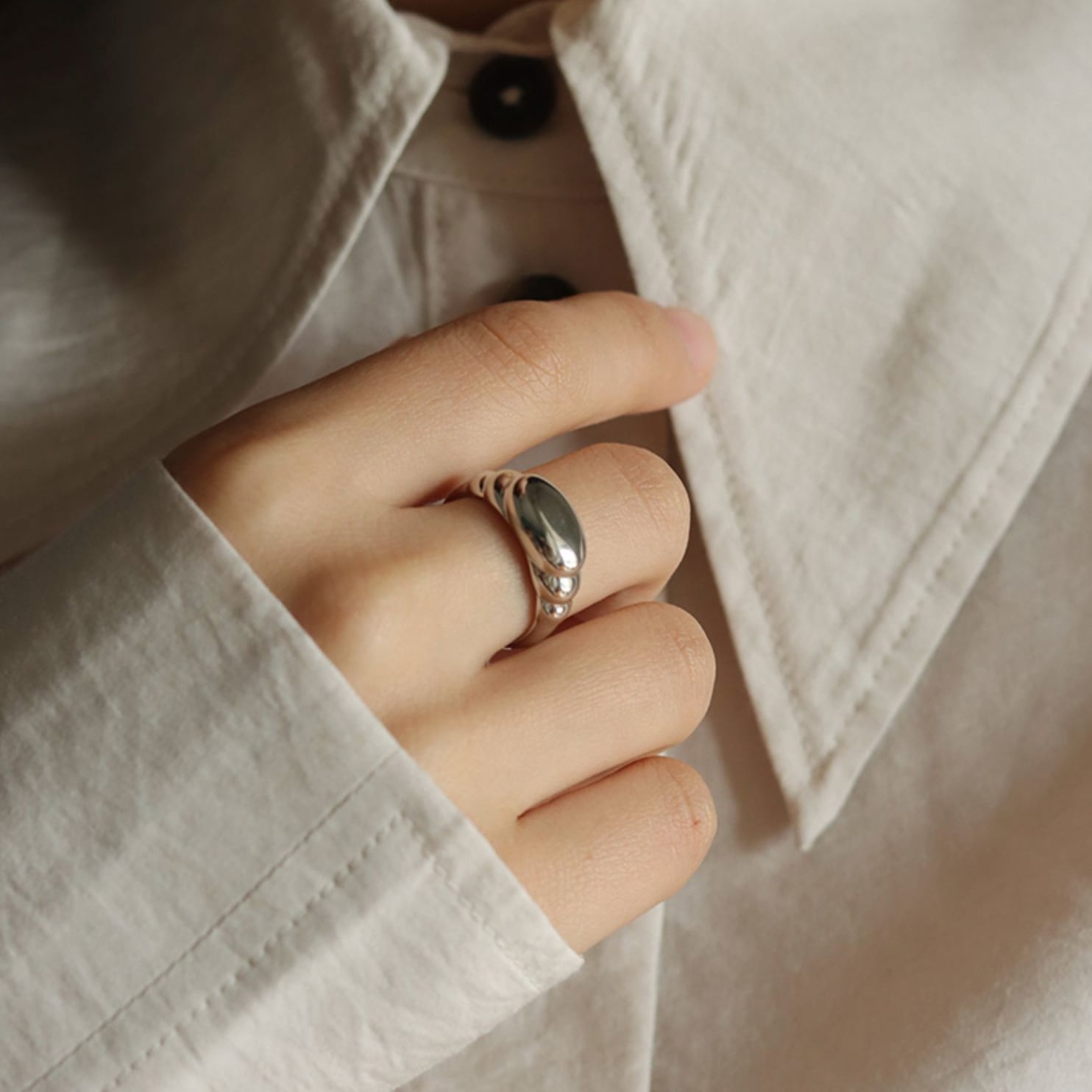 CTHY HERITAGE Ellipse Ring シルバー&ローズゴールド