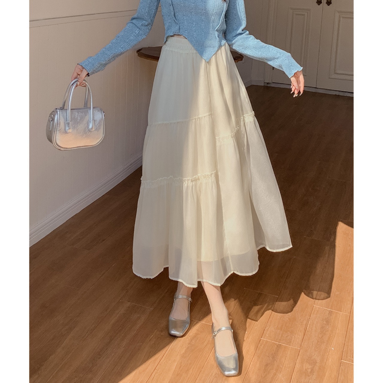 アシンメトリー ギャザー スカート 10221