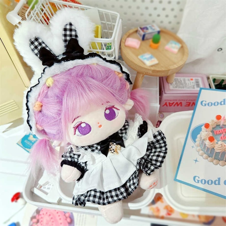 ギンガムチェックワンピース&うさ耳ヘッドドレスセット【20cm用】TGMC