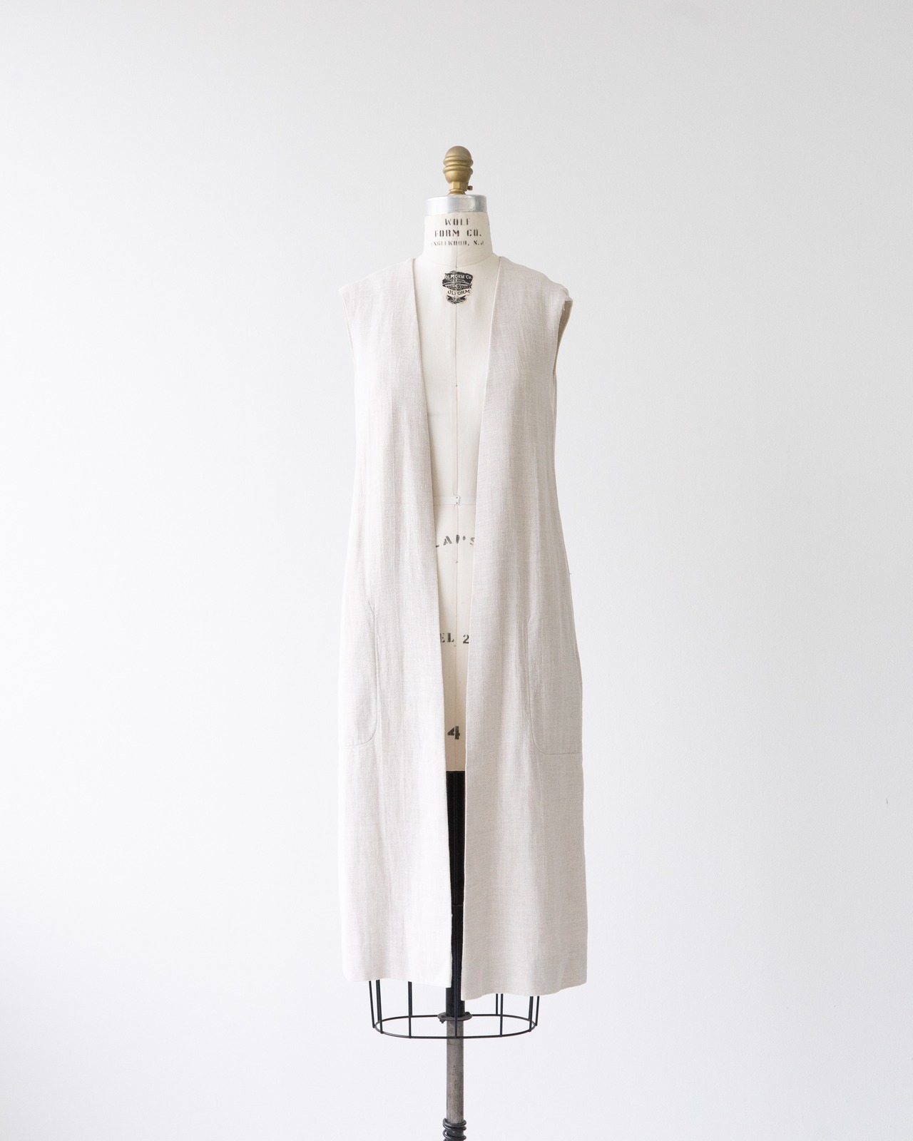 〈Hermès by martin margiela〉100％ LINEN Long gilet